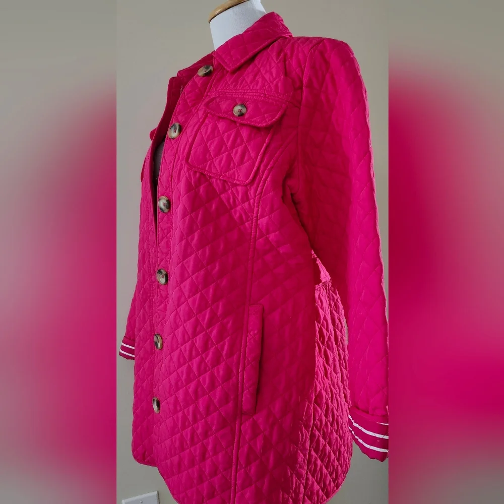 Chico's Fuchsia Quilted Jacket - Picture 2 of 7